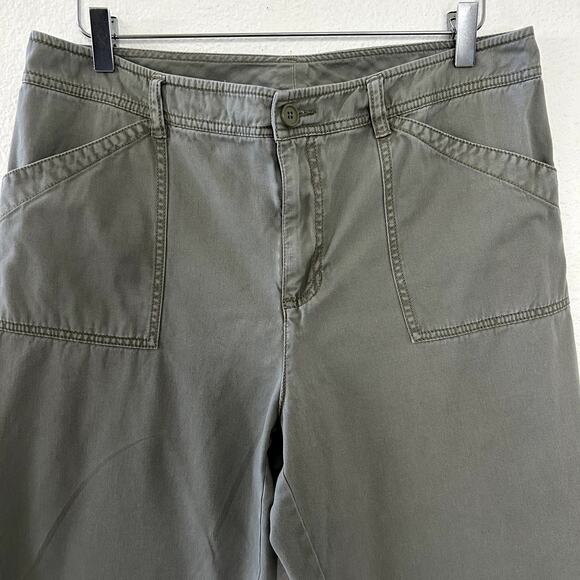 Women's Light Green Cotton Khaki Pants by Kim Rogers Sz. 14 Casual Boho - Picture 3 of 9